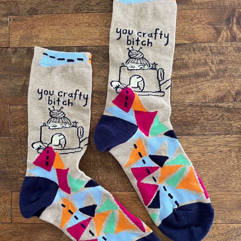 Blue-Q socks.“You crafty b”